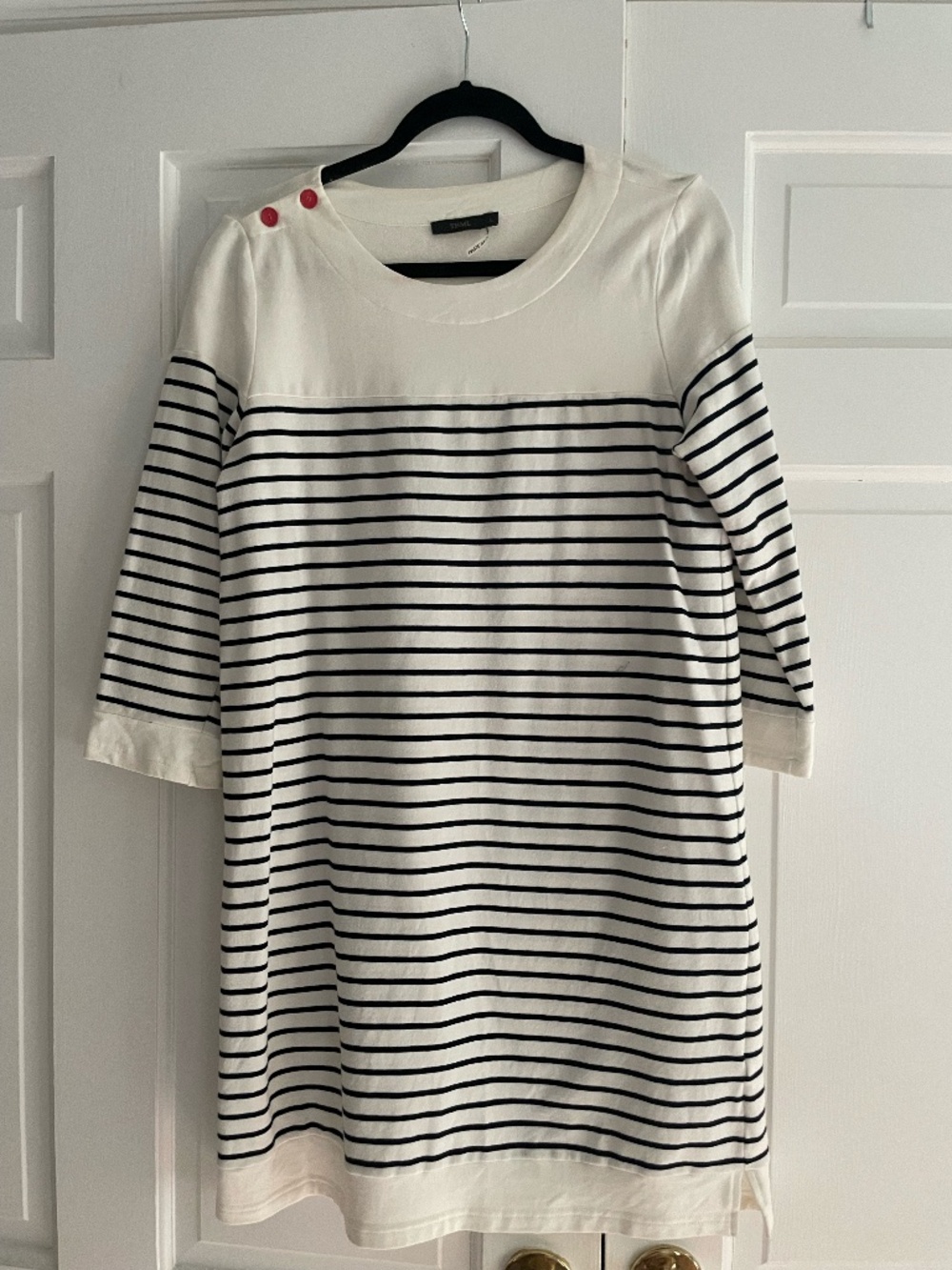 THML Navy & White Striped Dress Size L